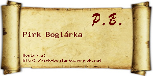 Pirk Boglárka névjegykártya